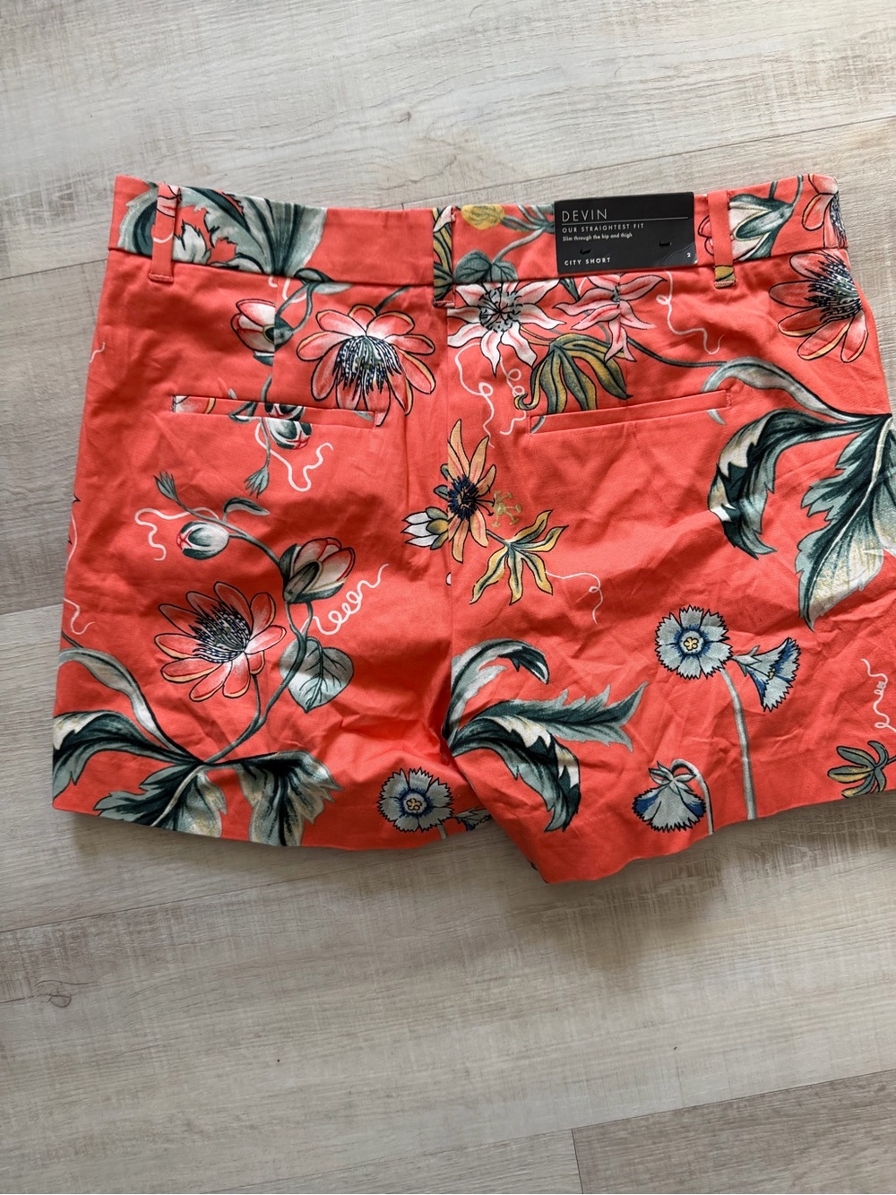 Ann Taylor Coral Floral Bermuda Shorts